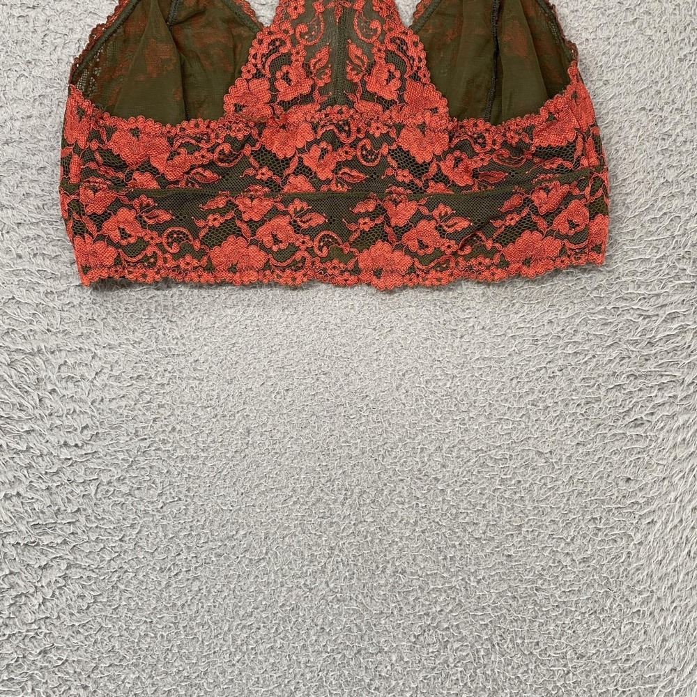 Free People Intimately Bralette Womens L Wild Roses Lace Racerback Sheer Floral - Picture 8 of 11